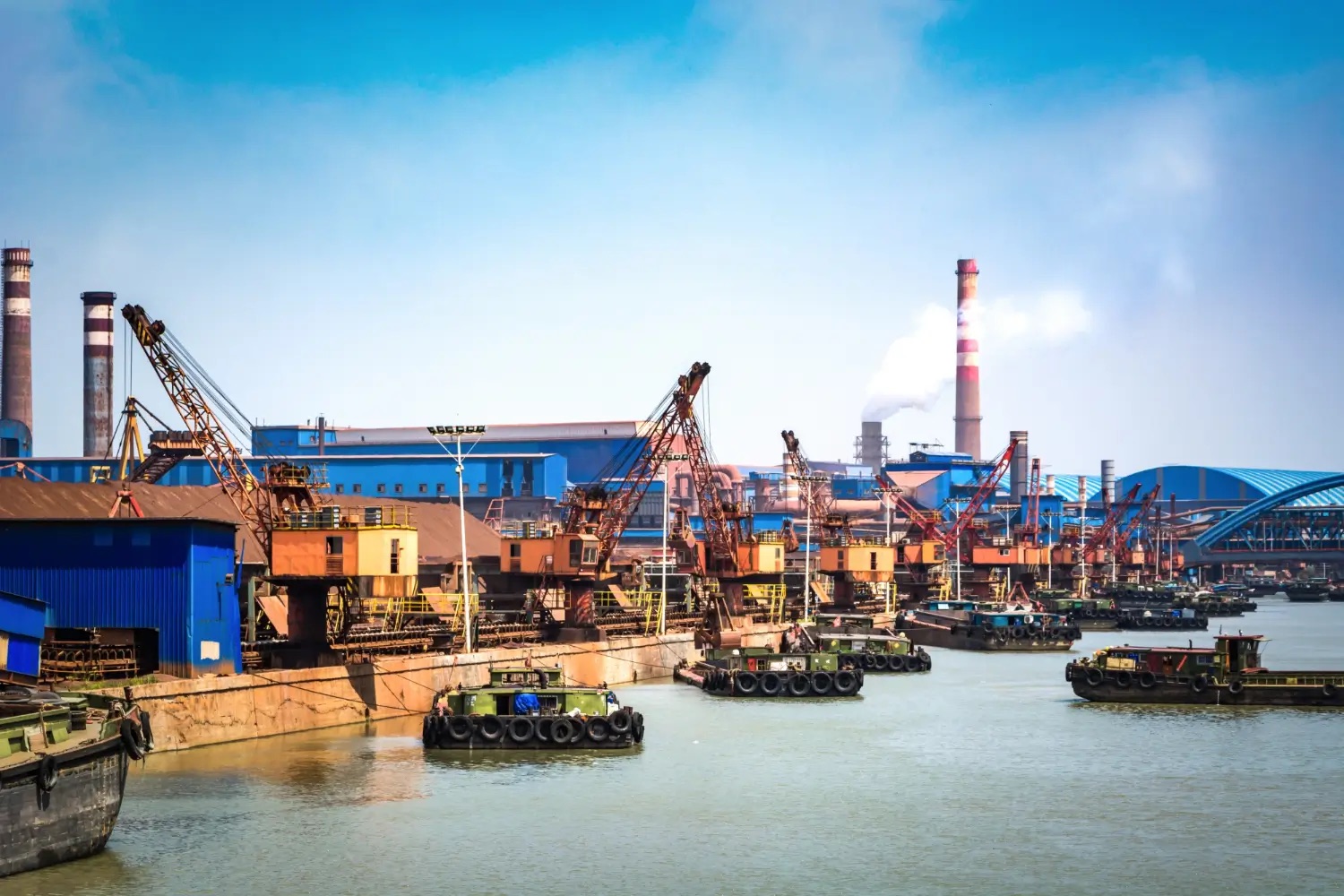Industrial harbour and port operations